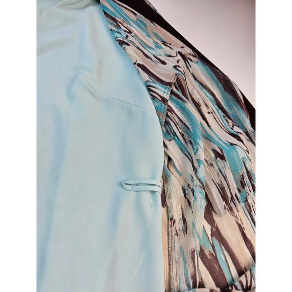 Fuax twinset career casual layering blouse blue stained glass 22W made in USA ^ - Picture 8 of 10